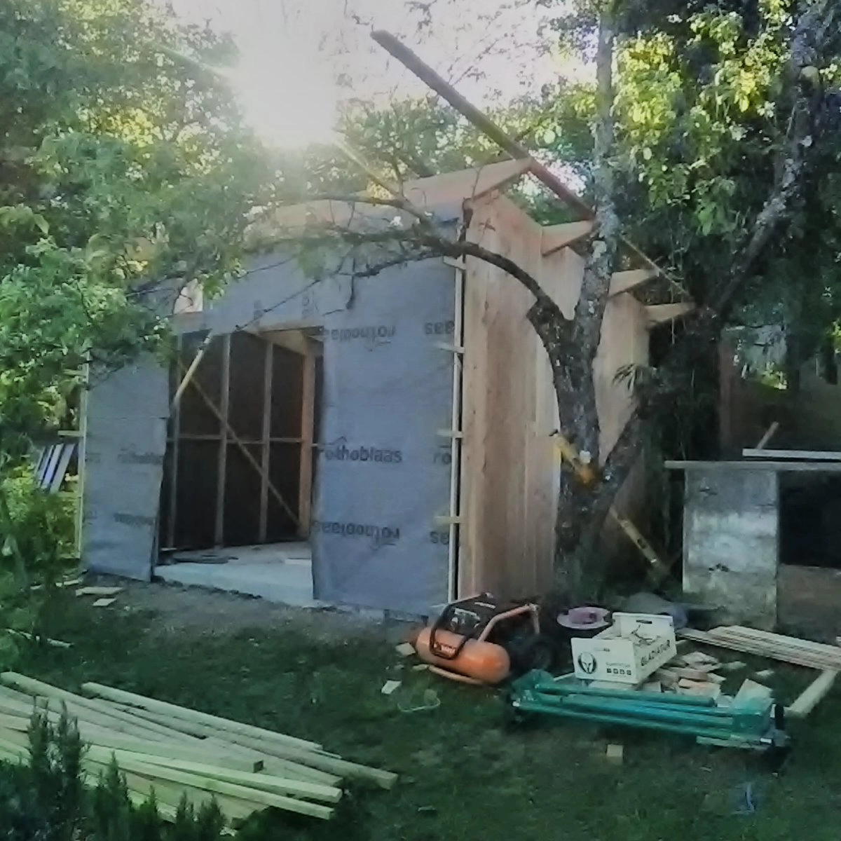 Image de construction de maison en bois