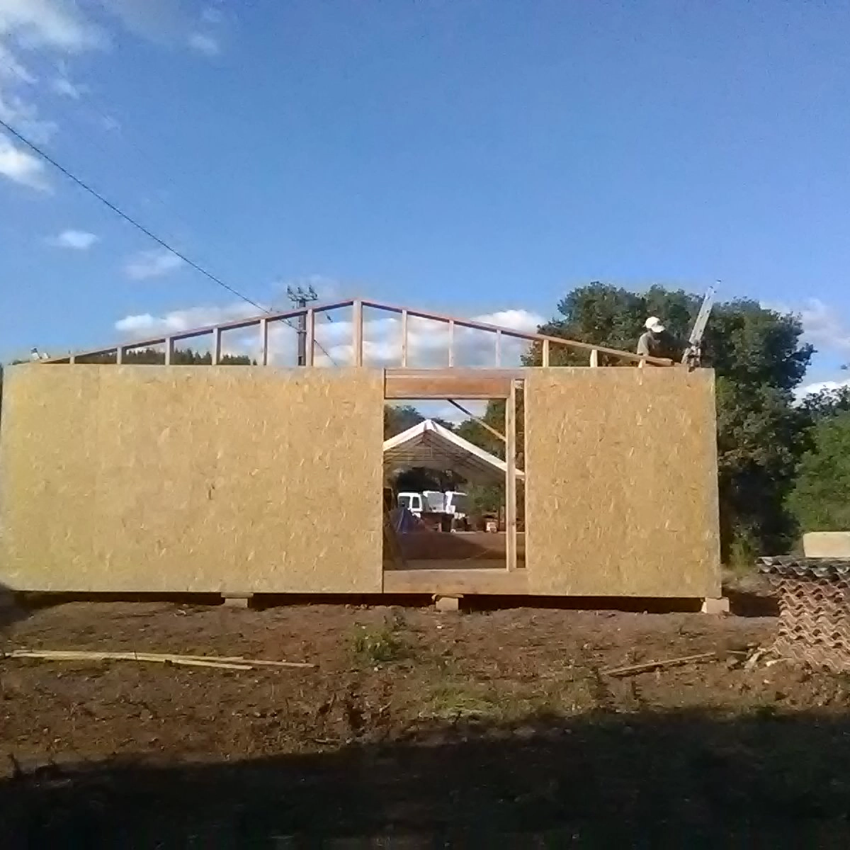 Image de construction de maison en bois
